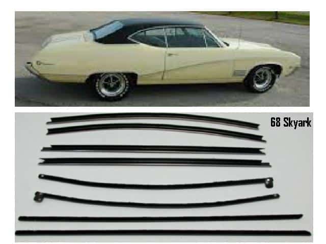 68 Buick Skylark Coupe Window felt kit : Authentic (8) *